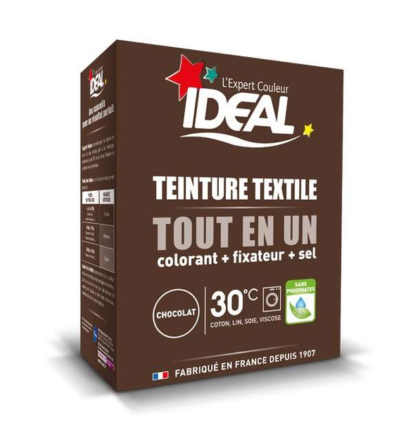 Краска для одежды IDEAL MINI «Все в Одном» для окрашивания одежды и тканей, коричневая, 230 г.
