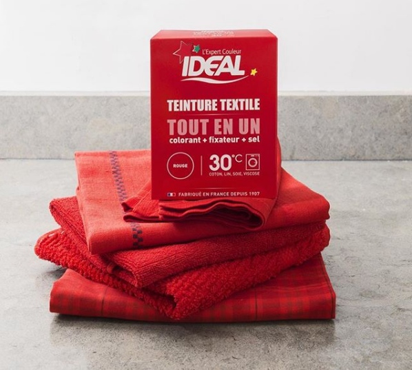 Краска для одежды IDEAL MAXI «Все в Одном» для окрашивания одежды и тканей, красная, 350 г.