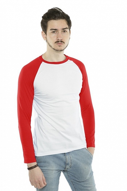 Мужская футболка с длинным рукавом реглан (двухцветные)