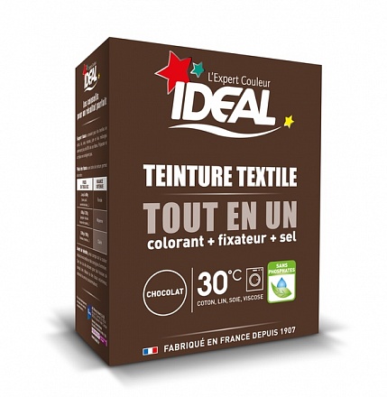 Краска для одежды IDEAL MAXI «Все в Одном» для окрашивания одежды и тканей, коричневая, 350 г.