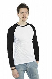 Мужская футболка с длинным рукавом реглан (двухцветные)